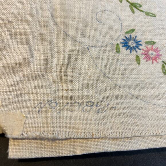 Vintage Prime Needleart Co Stamped Linen #1082 Floral Runner Unfinished Project - Picture 11 of 13